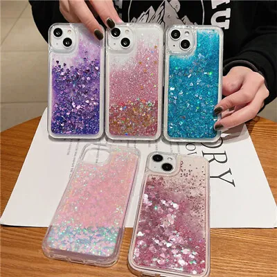 For IPhone 15 14 13 12 11 Pro Max XR X Glitter Liquid Quicksand Phone Case Cover • $22.99