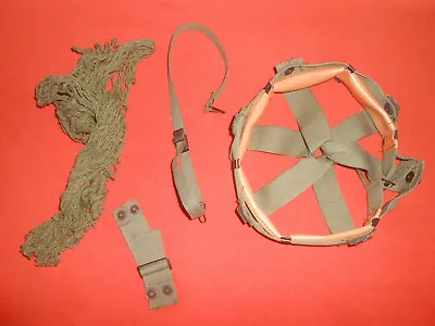  U.s.army : M1 Helmet Liner Sweat Band & Liner Nape Straps & Web Strap & Net .. • £28.92