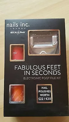 Nails Inc Electronic Foot File Kit - Powered By MICRO Pedi With 2 Nail Polishes • £22.99