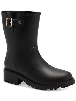 STYLE & COMPANY Womens Black Millyy Round Toe Block Heel Rain Boots 8 M • $18.99