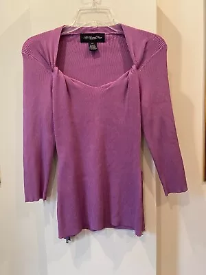 Vintage My Favorite Things Colleen Lopez Pink Ribbed Top Sz - XS *DEAL* • $20