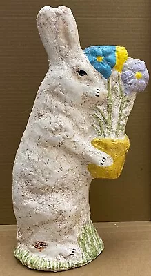 Large Teena Flanner For Midwest Of Cannon Falls Easter Bunny With Flower Basket • $18