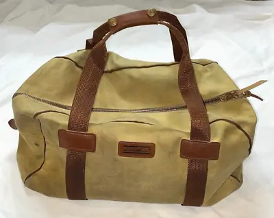 Vintage 70s Eddie Bauer Waxed Canvas Duffel Bag Carry On Weekender Travel • $50