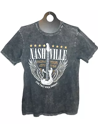 Nashville Music City Tour 1984 Live Rock Mens T-Shirt Size XL Black Short Sleeve • $27.89