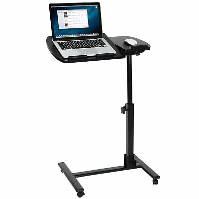 Rolling Laptop Desk Adjustable Angle & Height Over Bed Hospital Table Stand Tray • $38.29