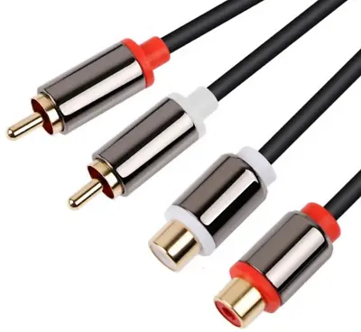 £5.99 • Buy 1M 2M 3M LONG Twin Phono EXTENSION Cable Lead RCA Male To Female Plug To Socket