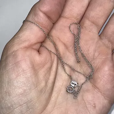 Sterling Silver Necklace 18  Dainty Chain Links 925 GTR Italy Spring Ring • $12.94