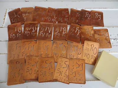 Lots 26  Monogram Stencils Copper Initials Letters Monogramlogo Antique Vintage • $135