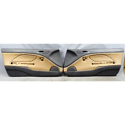 2000-2006 BMW E46 3-Series 2dr Front Interior Door Panel Trim Pair Brown Leather • $251.25