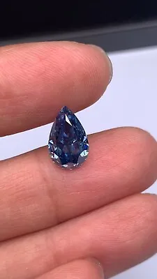 Certified 2 Ct 1 Pear Cut Natural Blue Diamond D Grade Color VVS1 +1Free Gift • $55