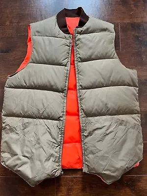 Vintage Duck Feather Down Puffer Hunting Vest Reversible Sz M Sportswear READ • $17.49