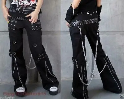 Men Punk Gothic Womens Harem Pants Trousers Hip Hop Casual Visual Kei Metal Rock • $42.42