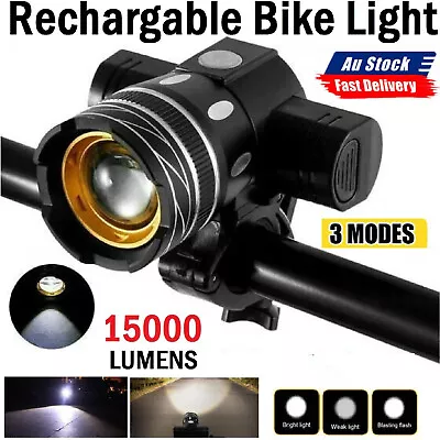 LED Bicycle Light Front Headlight Waterproof Bike Flashlight USB Rechargeable AU • $14.24