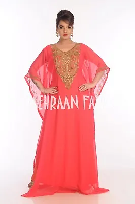 Haute Coutre Royal Moroccan Caftan Kaftan Maxi Dress Hand Made Wedding Gown  • $47.49