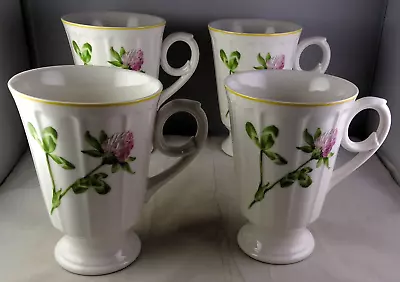 Four Villeroy & Boch My Garden Mugs - Floral Scalloped Country Collection - Mint • $295