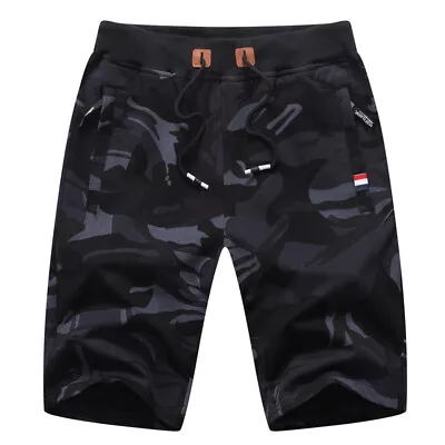 Mens Casual Combat Camouflage Shorts Army Jeans Cargo Camo Work Half Pants • £11.88