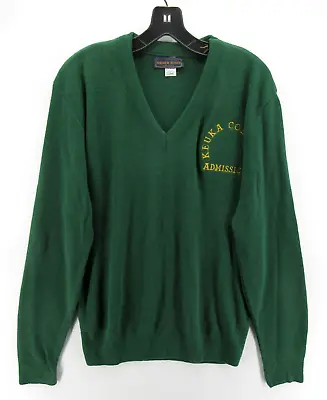 VINTAGE Keuka College Wolves Sweater Men XL Green Andrew Rohan Preppy USA 90s • $52.93
