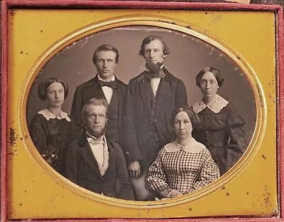 F81049~ QTR Daguerreotype Family – Mother/Father & Daughters/Sons - In Laws? • $165