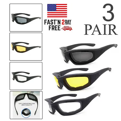 3PCS UV400 Lenses Outdoor Motorcycle Riding Glasses Windproof Anti-UV Sunglasses • $9.29