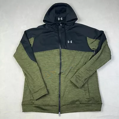 Under Armour UA Expanse Jacket Hoodie Mens XL Army Green Hybrid Fleece Full Zip • $25.88