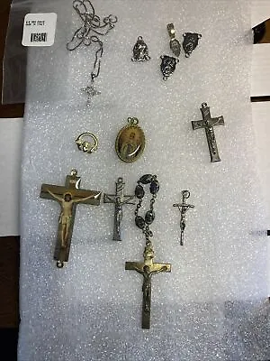 Lot Of Vintage Pendant Crucifix Cross Rosary • $35