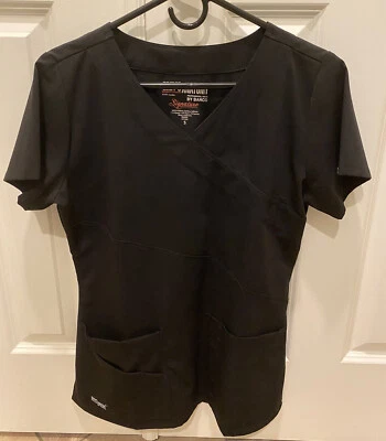 $4.99 • Buy Grey’s Anatomy By Barco Signature Womens Black 3 Pocket Scrub Top Sz Small EUC  