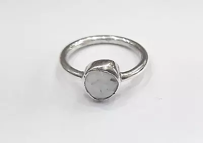 Cut Faceted Moon Stone Studded 925  Sterling Silver  Ring Band • $22