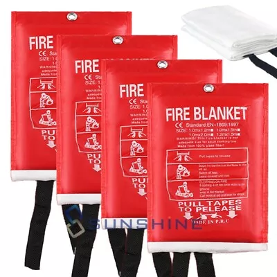 4PCS Emergency Fire Blanket/Extinguisher For Home Kitchen Quick Release In Case • $39.99