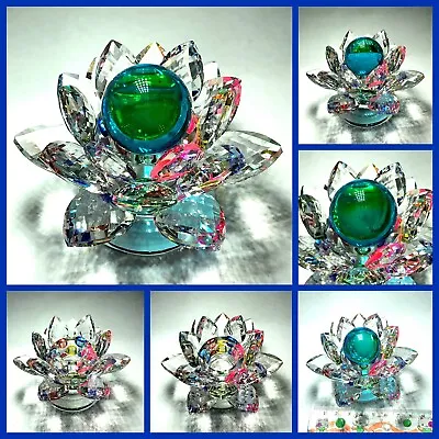 Thai Buddha Amulet Talisman Magic Rich Blue Lotus Glass Kaew Naga Eye Gems M199 • $32.99