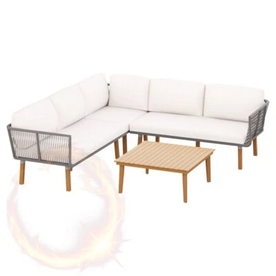 $1311.43 • Buy Gardeon Outdoor Sofa Set Modular Aluminum Lounge Setting Acacia Wood