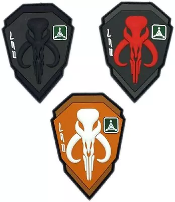 Mandalorian Skull Shield Patch [3PC PVC Rubber -Hook Fastener - MTB456] • $14.99