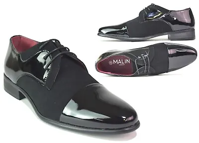 Mens Black Formal Shoes Gents Comfort Lace Up Two Tone Pointed Toe UK Sizes 6-12 • £21.99