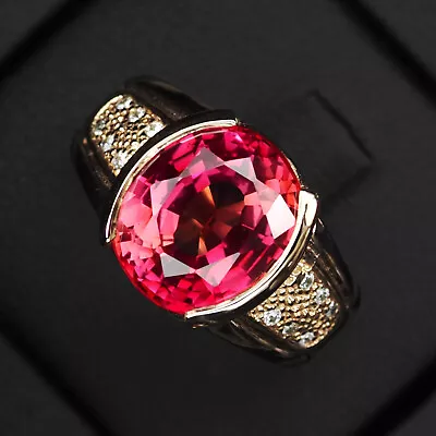 Pink Padparadscha Sapphire 8.90Ct 925 Sterling Silver Handmade Engagement Rings • $24.99