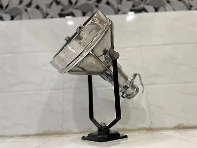 Vintage Old Antique Solid Aluminum Spot Search Light Fixture With Iron Bracket • $586.08