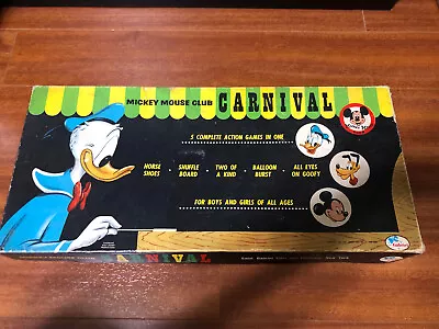 Mickey Mouse Club Carnival Vintage 1956 Disney Board Game RARE Gabriel • $20.99