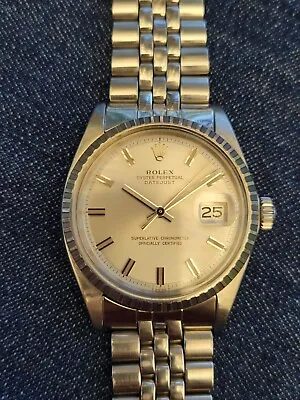 Rolex Oyster Perpetual Datejust 1603 Wide Boy Stainless Steel Jubilee SERVICED • $2175