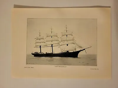 Vintage Antique Deep Water Sailing Ship Print - Sam Skolfield • £10