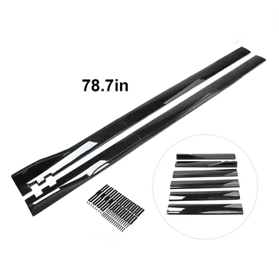 $49.36 • Buy For VW Golf Jetta MK5 MK6 MK7 Glossy Black 78.7  Car Side Skirt Spoiler Splitter