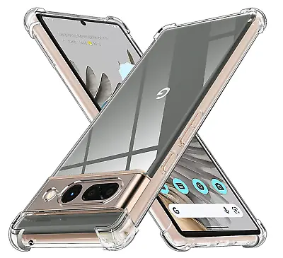 For Google Pixel 7a 8 8 Pro CLEAR CASE Back Shockproof Hybrid Gel Phone Cover • £2.96