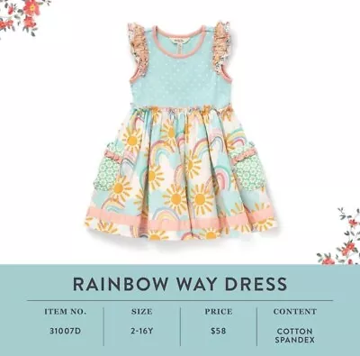 NWT Girls Matilda Jane Dream Chasers Rainbow Way Dress Size 4 NEW • $52