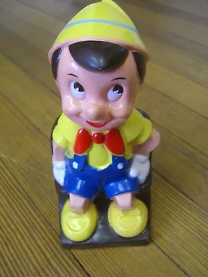 Vintage Walt Disney Productions Pinocchio Play Pal Plastic Piggy Bank W/ Stopper • $26.33