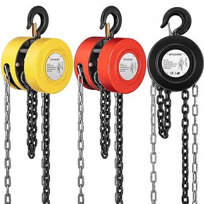 Chain Hoist Block 2/3/5 Ton 10Ft Manual Lift Puller W/ 2 Hooks Ratchet Type • $49.99