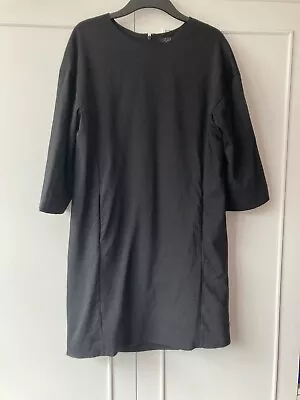 Cos Wool Dress Black Size Eu 40 (12-16) Over Sized Dress Pockets Knee Length • £20