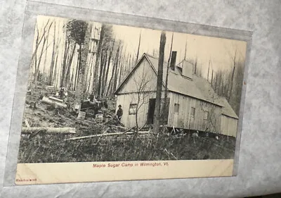 Maple Sugar Camp Wilmington VT Vermont Postcard! 1908! • $8.49