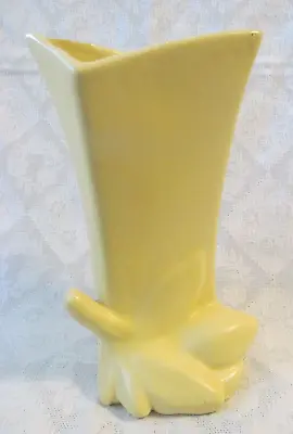 1940s Yellow MCCOY POTTERY Vase~Plum W/Leaves • $11.99