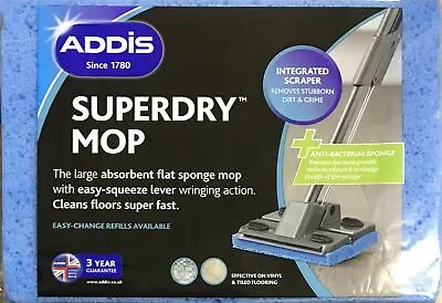 £6.29 • Buy Addis Superdry Mop Refill Anti Bacterial Flat Cleaning Sponge Replacement Head