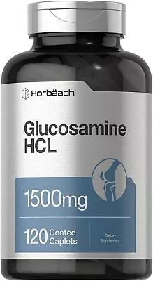 Glucosamine HCl | 1500mg | 120 Caplets | Non-GMO Gluten Free | By Horbaach  • $15.99