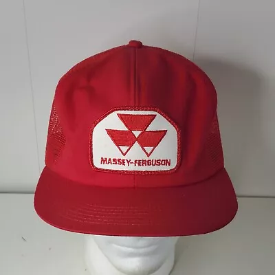 VTG Massey Ferguson Tractor Logo Patch Trucker Hat Snapback Cap K Products USA • $15.99