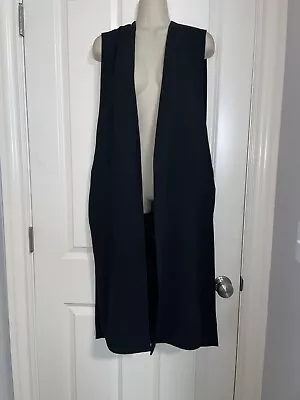 ZARA Womens Classic Long Black Vest Size M • $29.99
