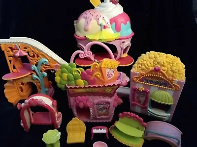 My Little Pony Ponyville Lot Popcorn Movie Theater Rollercoaster Ice Cream Shop  • $56.73